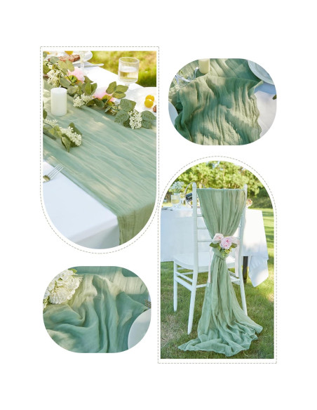 Cubre Mesa de Gasa de Queso FUANGUI 6 Piezas 89x305 cm Verde Salvia