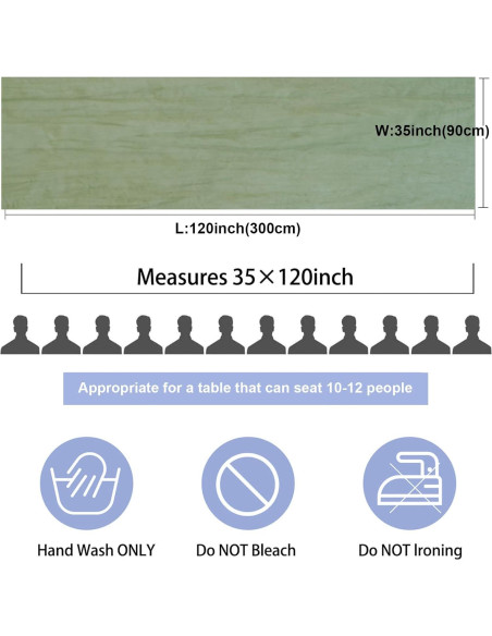 Cubre Mesa de Gasa de Queso FUANGUI 6 Piezas 89x305 cm Verde Salvia