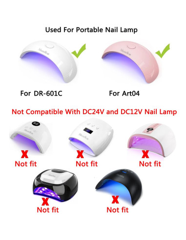 Cable de Carga USB 1.2m para Secador de Uñas LED MelodySusie