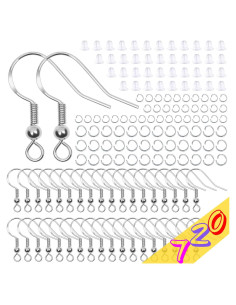 Kit de Ganchos para Pendientes Hipoalergénicos Anezus 720Pcs