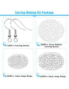 Kit de Ganchos para Pendientes Hipoalergénicos Anezus 720Pcs 2