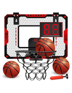 Aro de Baloncesto Interior GMAOPHY con Marcador Electrónico y 3 Balones