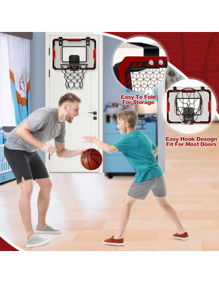 Aro de Baloncesto Interior GMAOPHY con Marcador Electrónico y 3 Balones