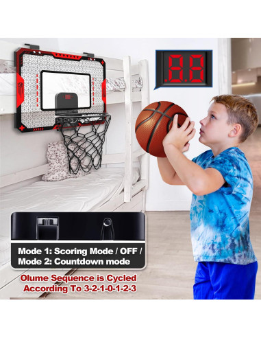Aro de Baloncesto Interior GMAOPHY con Marcador Electrónico y 3 Balones
