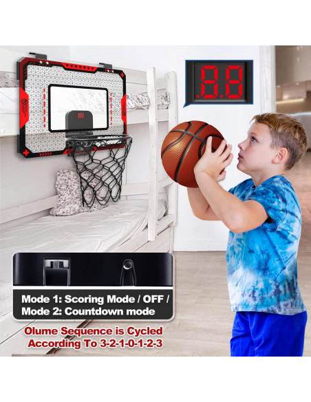 Aro de Baloncesto Interior GMAOPHY con Marcador Electrónico y 3 Balones