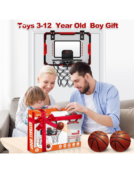 Aro de Baloncesto Interior GMAOPHY con Marcador Electrónico y 3 Balones
