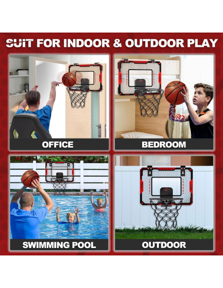 Aro de Baloncesto Interior GMAOPHY con Marcador Electrónico y 3 Balones