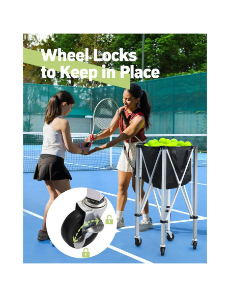 Carro de Pelotas de Tenis YooKoo para 150 Pelotas - Plegable