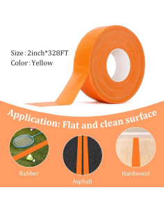 Cinta para Marcado de Cancha de Pickleball AEXHOT 100m Naranja 2