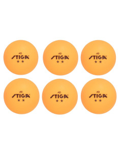 Pelotas de Ping Pong STIGA 2 Estrellas Naranjas - Paquete de 6