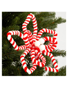 Bucherry 12 Adornos de Bastón de Caramelo de Seda para Navidad