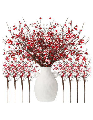 8 Adornos de Bastones de Caramelo CraftyDream para Navidad