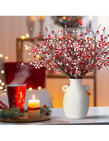 8 Adornos de Bastones de Caramelo CraftyDream para Navidad