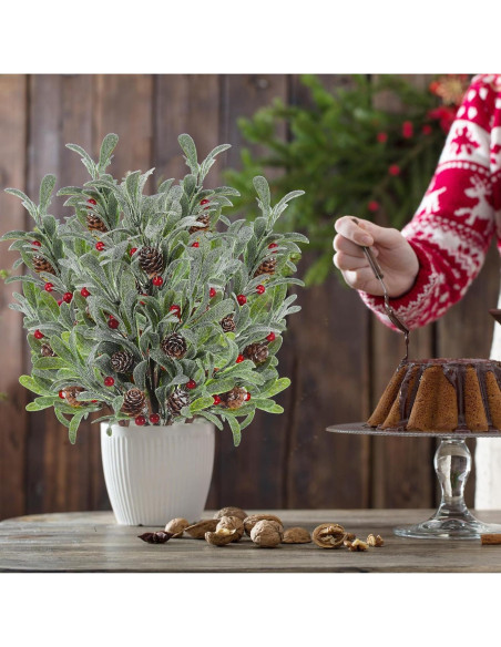 6 Ramas Artificiales de Muérdago Solsew 43.9 cm Decoración Navidad