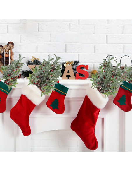 6 Ramas Artificiales de Muérdago Solsew 43.9 cm Decoración Navidad