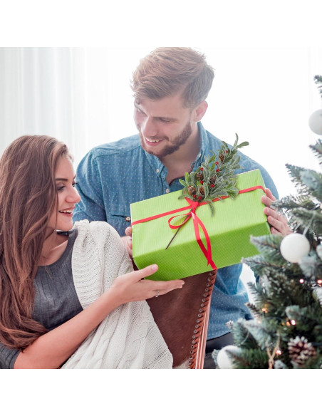 6 Ramas Artificiales de Muérdago Solsew 43.9 cm Decoración Navidad