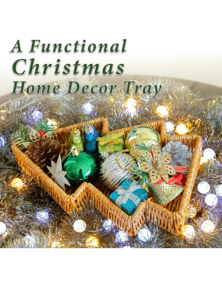 Cesta de Mimbre Navidad myHomeBody Set de 2 Beige 28.4x19.1cm