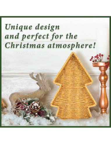 Cesta de Mimbre Navidad myHomeBody Set de 2 Beige 28.4x19.1cm