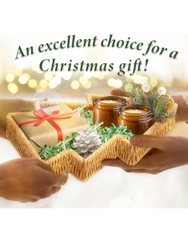 Cesta de Mimbre Navidad myHomeBody Set de 2 Beige 28.4x19.1cm