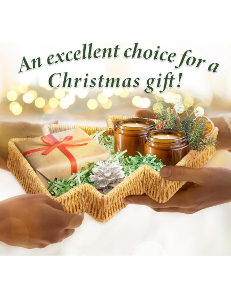 Cesta de Mimbre Navidad myHomeBody Set de 2 Beige 28.4x19.1cm