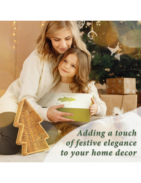 Cesta de Mimbre Navidad myHomeBody Set de 2 Beige 28.4x19.1cm