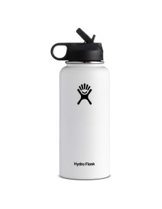Botella de Agua Aislada Hydro Flask 32 Oz Boca Ancha Blanca