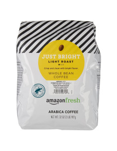 Café de Grano Entero Tostado Claro AmazonFresh Just Bright 907g
