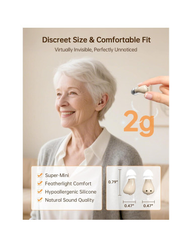 Ayudas Auditivas Recargables BIGPROT Mini Invisibles 100h