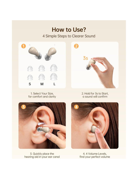 Ayudas Auditivas Recargables BIGPROT Mini Invisibles 100h