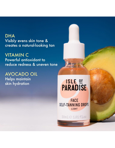 Gotas de Bronceado Autoadhesivo Isla del Paraíso 30 ml Vegano