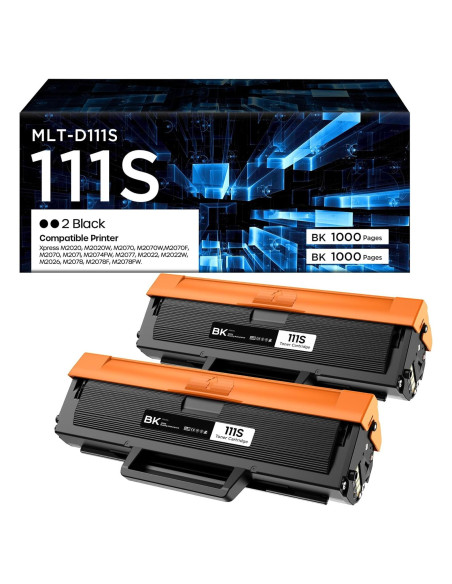 Cartucho de Tóner Negro MLT-D111S Belietop Compatible 2 Pzs