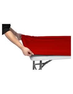 Mantel Ajustado de Poliéster Rojo 243.84x76.2 cm Shamrock Home
