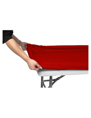 Mantel Ajustado de Poliéster Rojo 243.84x76.2 cm Shamrock Home