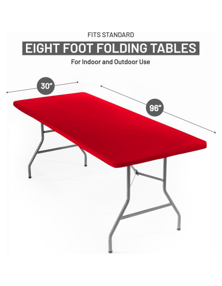 Mantel Ajustado de Poliéster Rojo 243.84x76.2 cm Shamrock Home