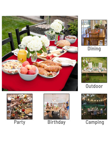 Mantel Ajustado de Poliéster Rojo 243.84x76.2 cm Shamrock Home