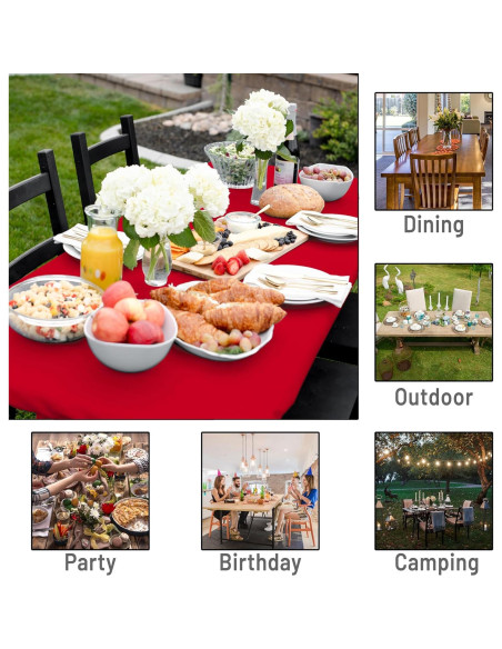 Mantel Ajustado de Poliéster Rojo 243.84x76.2 cm Shamrock Home