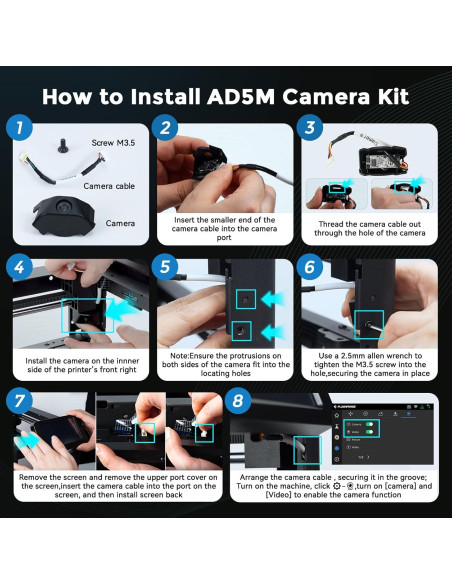 Kit de Cámara Inteligente FLASHFORGE para Impresoras 3D