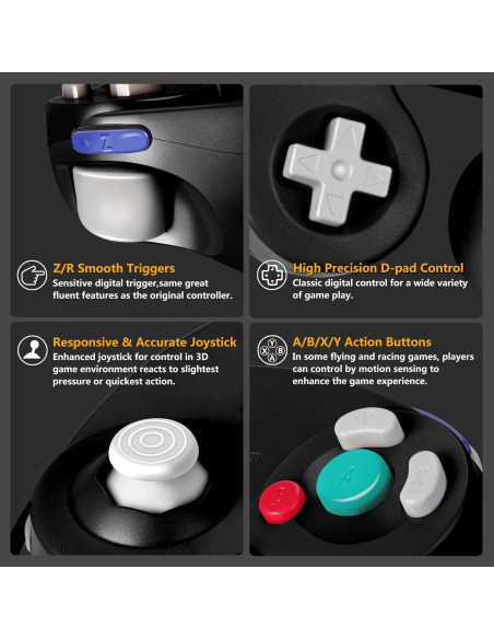 Controlador Gamecube FIOTOK Mejorado con Cable 2 Pack Controlador Gamecube FIOTOK Mejorado con Cable 2 Pack