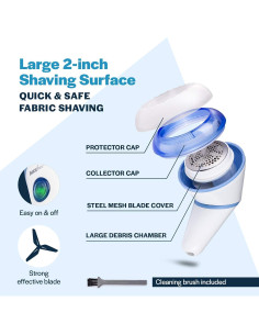 Quitapelusas Eléctrico Fuzz Free Recargable 306g 2