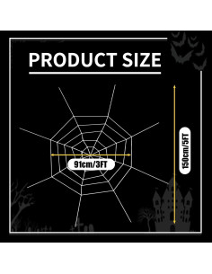 Telaraña Gigante Halloween Gistome 127x127 cm Nylon Duradero 2