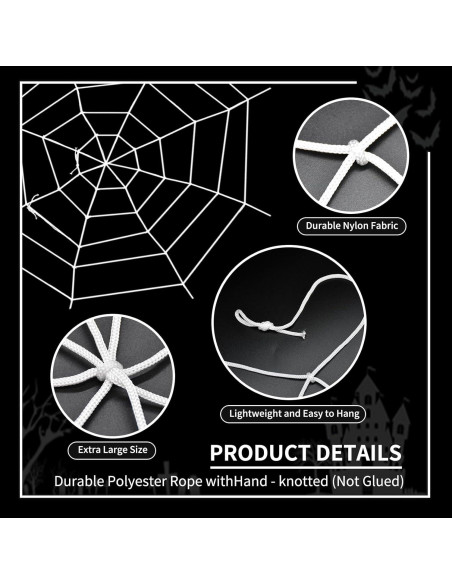 Telaraña Gigante Halloween Gistome 127x127 cm Nylon Duradero