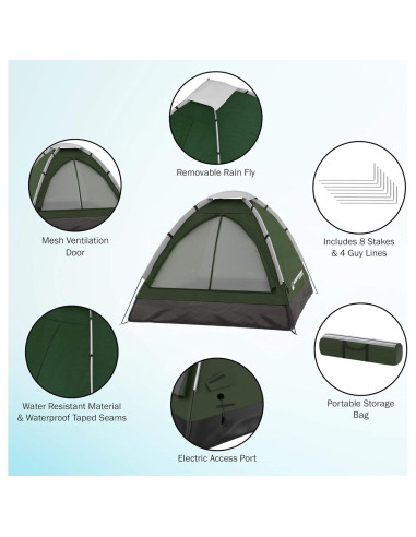 Carpa para 2 Personas Wakeman con Cubierta para Lluvia