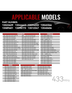 Sensor TPMS CARORAV para Chevy GMC Cadillac - Paquete de 4 2