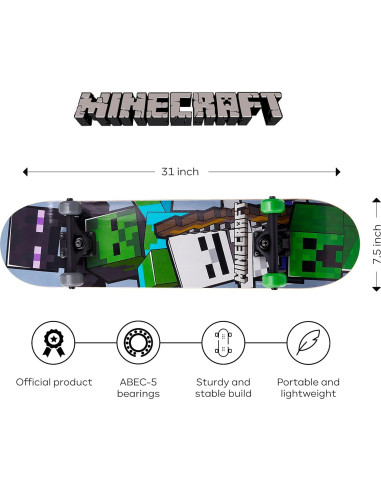 Skateboard Voyager Minecraft 78.74 cm 9 capas Arce