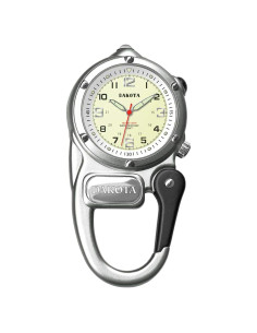 Reloj de bolsillo Dakota Microlight con linterna LED - Plata