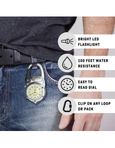 Reloj de bolsillo Dakota Microlight con linterna LED - Plata 2