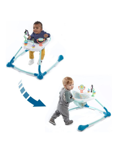 Andador 2-en-1 Kolcraft Tiny Steps para Bebés Nubes y Arcoíris