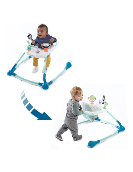 Andador 2-en-1 Kolcraft Tiny Steps para Bebés Nubes y Arcoíris