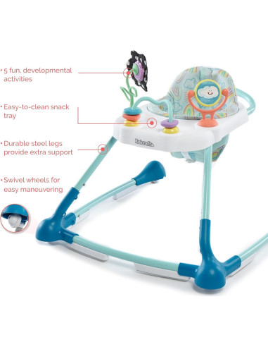Andador 2-en-1 Kolcraft Tiny Steps para Bebés Nubes y Arcoíris
