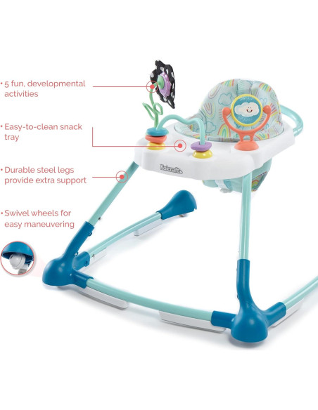 Andador 2-en-1 Kolcraft Tiny Steps para Bebés Nubes y Arcoíris